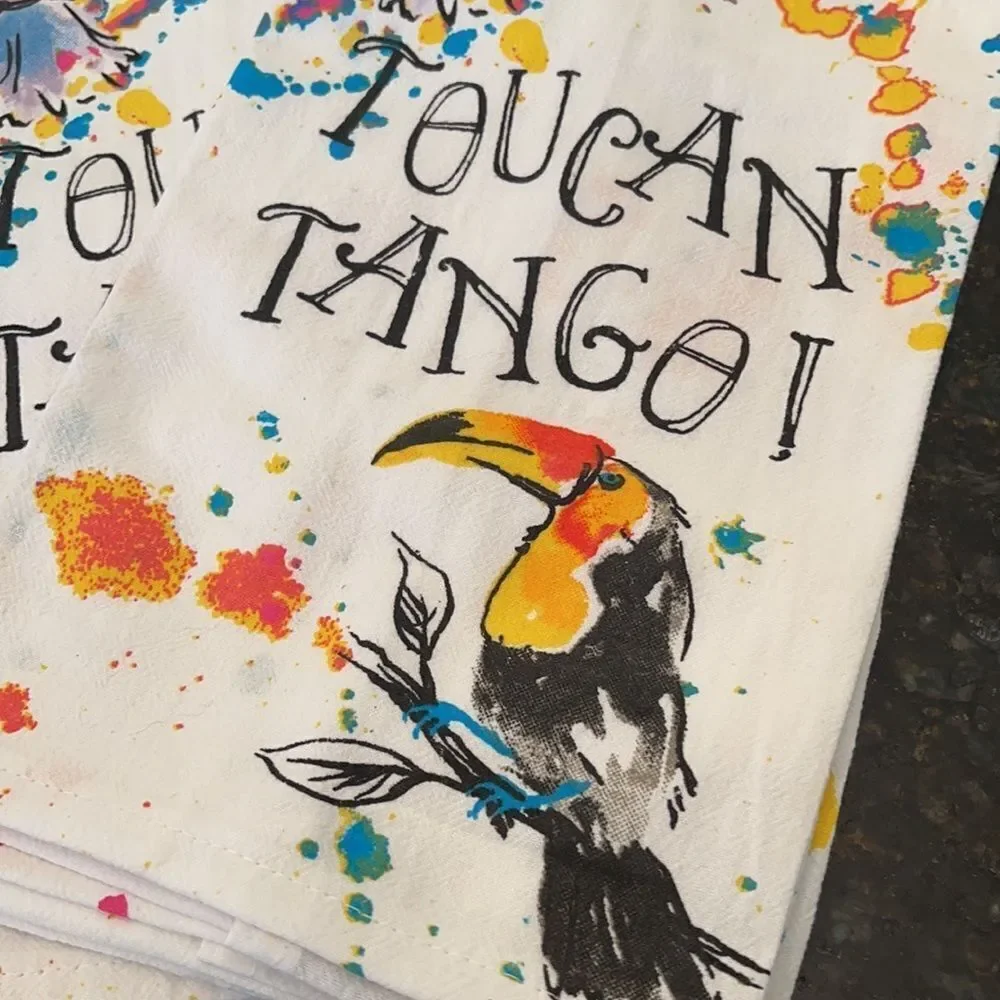 NWOT Set of 2 Tropical *Flour Sak* Tea Towels Toucan